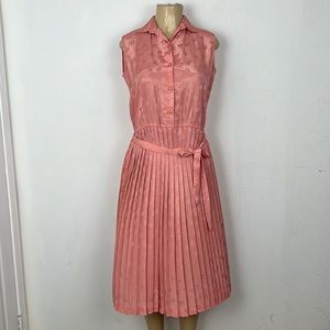 Chloe Plated Midi Dress, Size M, light pink. 2-piece SALE